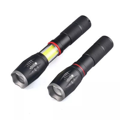 Red light 5 Lighting Modes COB led Zoom flashlight for self defense