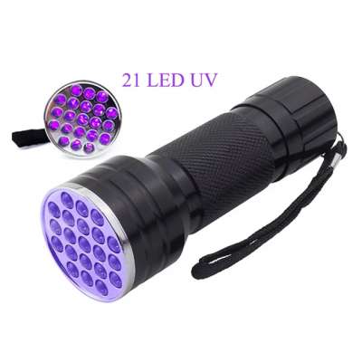 21 LED 395nm Purple Light Flashlight AAA Battery LED Mini UV Flashlight for Dog Urine Pet Stain