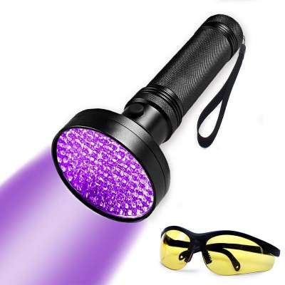 10W 100 LED 395nm Violet Ultra Hand Lamp UV Flashlight with Eye Protector For Money ,Bed Bugs, Scorpions