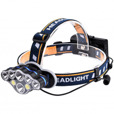 Amazon Hot sale 8 LED headlamp T6 + COB USB charging outdoor high-light headlamp