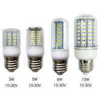 3W 5W 6W 10W  E27 LED Light Bulb 6000K 3000k 4300k 10-30V 12V E27 24V LED Lamp Bulb